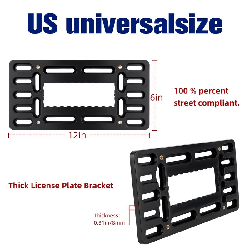 OKLPF No-Drill Front License Plate Mounting Kit - Universal License Plate Bracket Holder for Cars, Trucks & SUVs with Stainless Steel Hardware & Anti-Theft Screws - Image 4