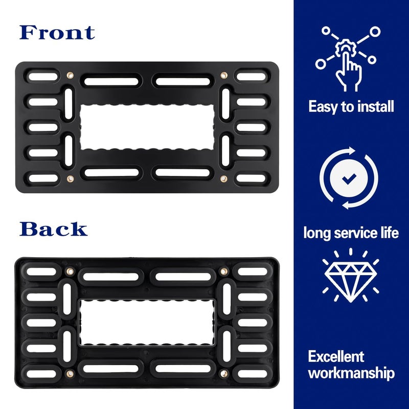 OKLPF No-Drill Front License Plate Mounting Kit - Universal License Plate Bracket Holder for Cars, Trucks & SUVs with Stainless Steel Hardware & Anti-Theft Screws - Image 3