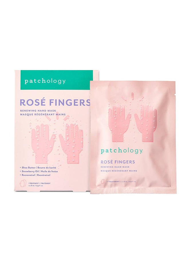 Patchology Serve Chilled Rosé Fingers – Intensive Repair for Dry Cuticles, Shea Butter & Strawberry, Moisturizing Mask for Cracked Skin Relief 1 Pair - Image 1