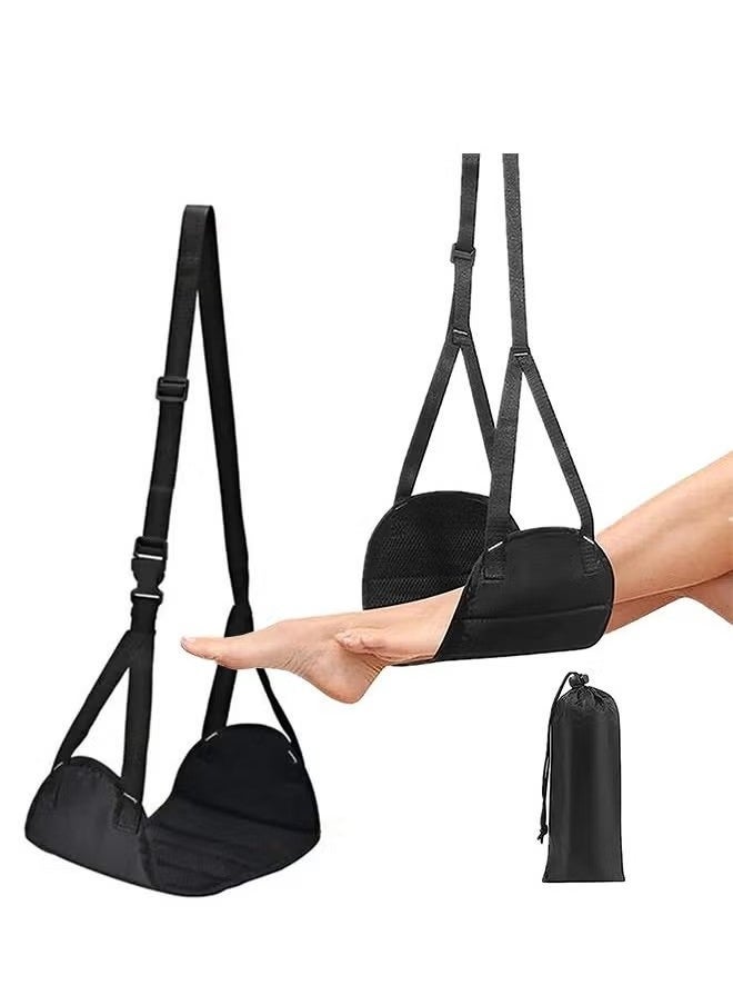 Generic - Airplane Footrest, Travel Footrest, Portable Foot Hammock, Airplane Travel Accessories Suitable for Long Flight Bus Train Office Home for Reduce Swelling and Pain(Black) - Image 1