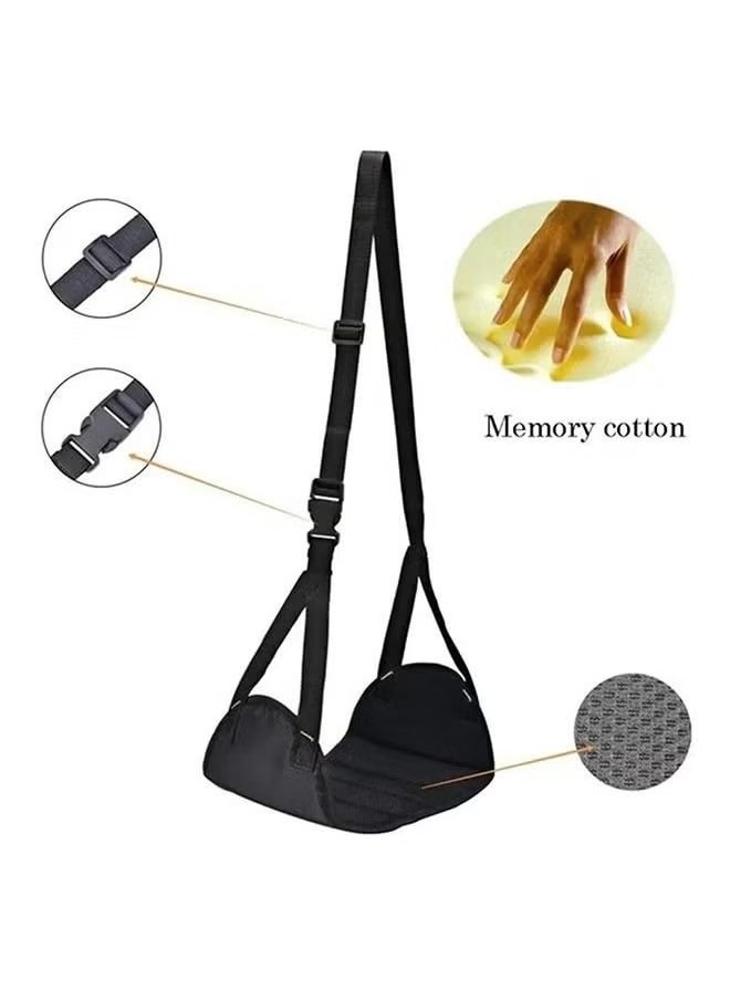 Generic - Airplane Footrest, Travel Footrest, Portable Foot Hammock, Airplane Travel Accessories Suitable for Long Flight Bus Train Office Home for Reduce Swelling and Pain(Black) - Image 1