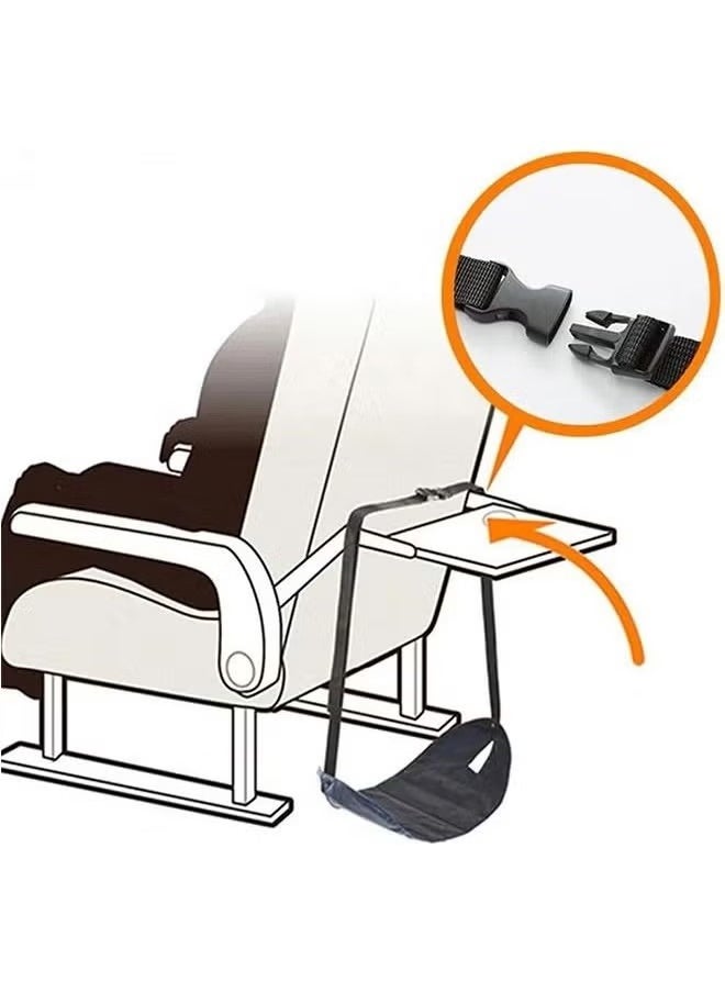 Generic - Airplane Footrest, Travel Footrest, Portable Foot Hammock, Airplane Travel Accessories Suitable for Long Flight Bus Train Office Home for Reduce Swelling and Pain(Black) - Image 1