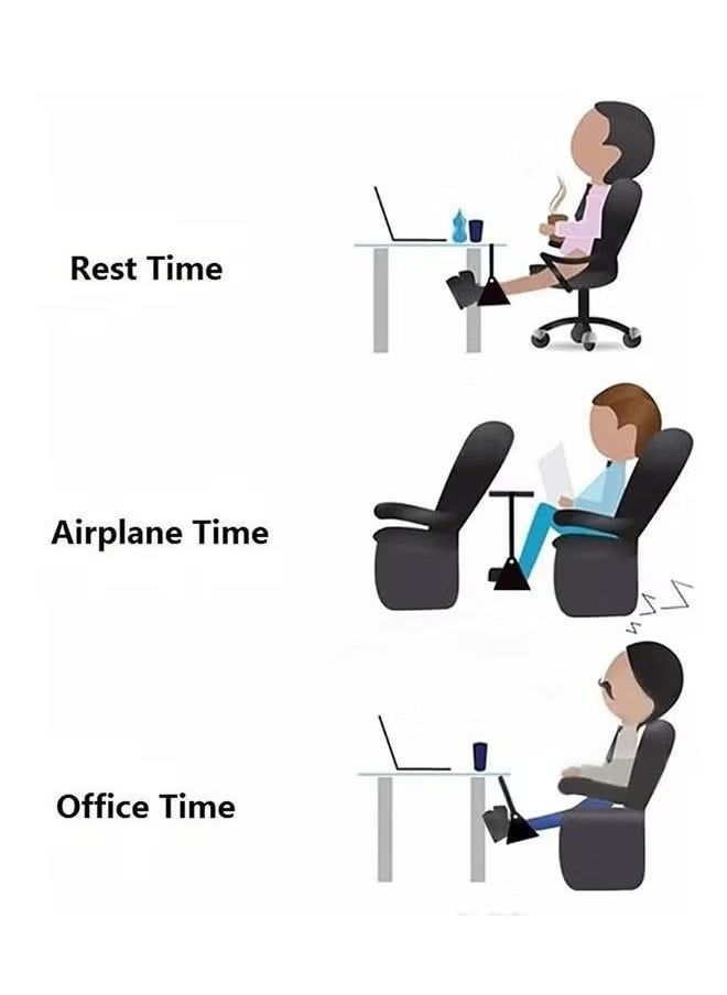 Generic - Airplane Footrest, Travel Footrest, Portable Foot Hammock, Airplane Travel Accessories Suitable for Long Flight Bus Train Office Home for Reduce Swelling and Pain(Black) - Image 1