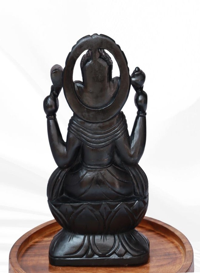 VintageBihar Handcrafted Ganesh murti on Pure Natural Black Stone Perfect Ganesha Idols ganpati Bappa murti Ganesh Idol for Home puja vinayagar Statue for Pooja Room (Black, Height = 3 Inch) - Image 4