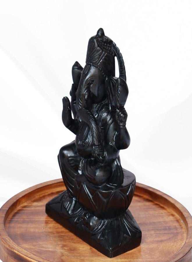 VintageBihar Handcrafted Ganesh murti on Pure Natural Black Stone Perfect Ganesha Idols ganpati Bappa murti Ganesh Idol for Home puja vinayagar Statue for Pooja Room (Black, Height = 3 Inch) - Image 3