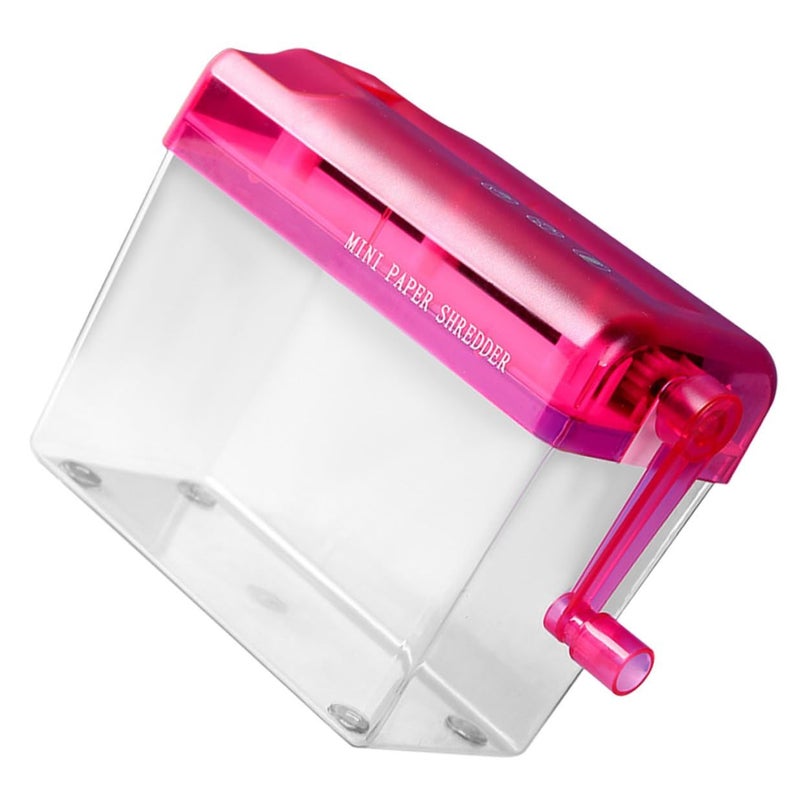 Hand Crank Desktop Paper Shredder Small Manual Shredder For Home Office School Use Plastic Metal Material Strip Cut Privacy Protection - Image 2