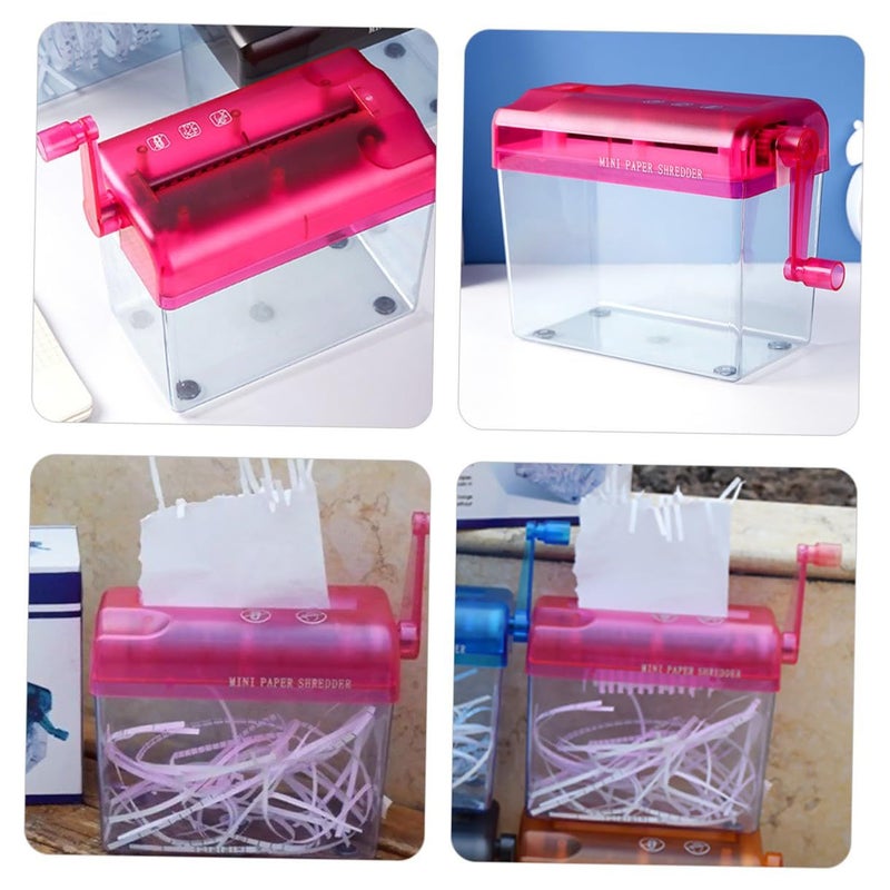 Hand Crank Desktop Paper Shredder Small Manual Shredder For Home Office School Use Plastic Metal Material Strip Cut Privacy Protection - Image 5