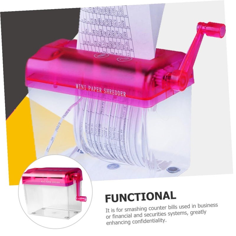Hand Crank Desktop Paper Shredder Small Manual Shredder For Home Office School Use Plastic Metal Material Strip Cut Privacy Protection - Image 4