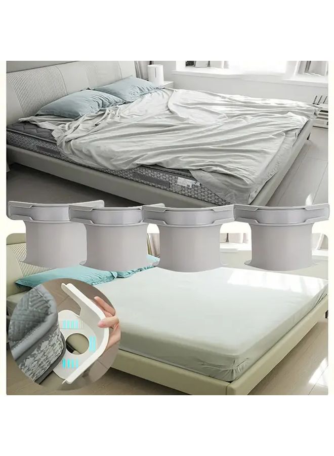 4 Heavy Duty Bed Sheet Holder Non Slip Secure Mattress Strap For All Sizes Easy Installation Keeps Bedding In Place Durable Bed Sheet Clips Dark Grey Suit - Image 2