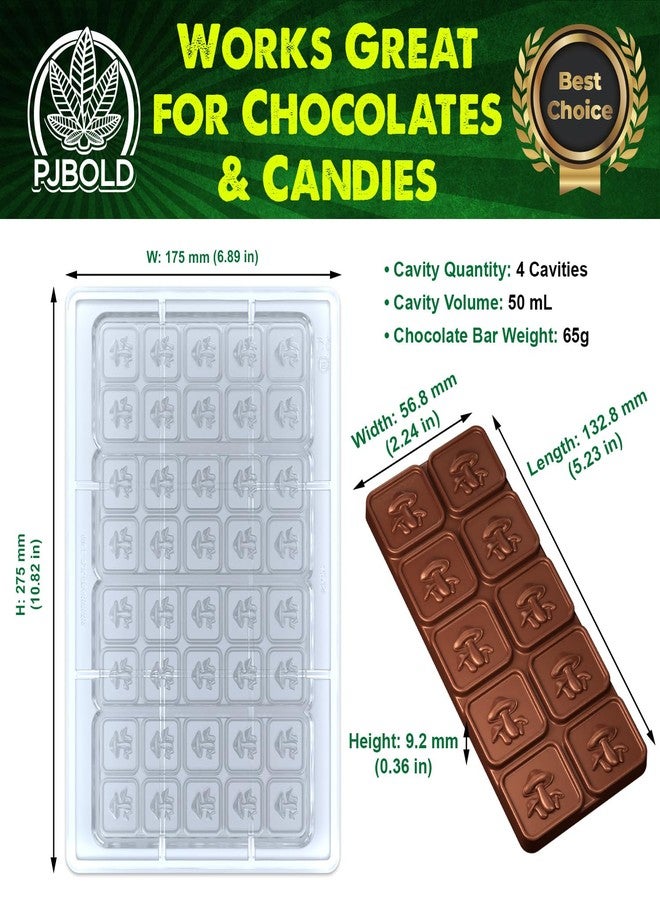PJ Bold Mushroom, Polycarbonate Chocolate Mold, 50mL (65 gram), 10 Piece Bar - Image 2