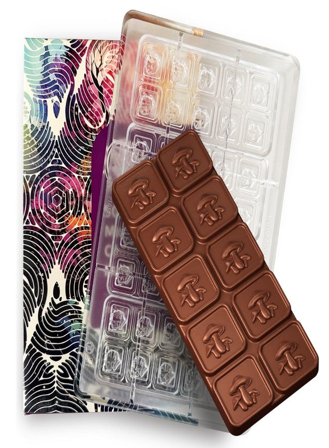 PJ Bold Mushroom, Polycarbonate Chocolate Mold, 50mL (65 gram), 10 Piece Bar - Image 1