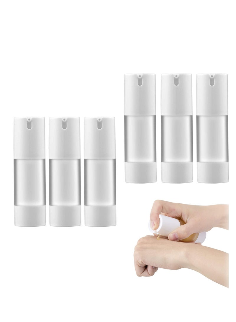 Y&D Refillable Airless Pump Bottle, 1 Oz 30ML Empty Travel Foundation Containers, Cosmetic Bottle for Hand Sanitizer, Toner, Gel, Hair Oil, Lotion and Face Cream (Pack of 6, Frosted) - Image 1