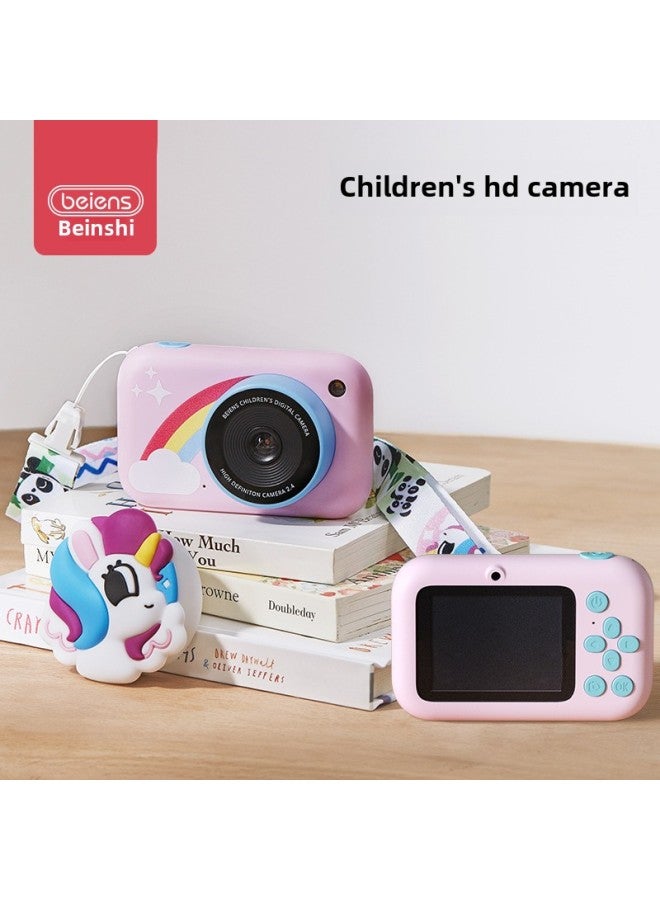 Generic Children's Camera Toy Girl Photographable Printable Digital HD Camera Birthday Gift Mini Polonoid-Color: (unicorn) 2.4inch Ultra-clear Eye Protection Screen 96.0million Front And Rear Dual Cameras 8x Zoom  - Image 2