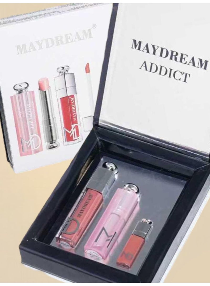 MAYDREAM Real Beauty Addcit Lip Care Set – Plumper, Gloss, Balm & Lipstick