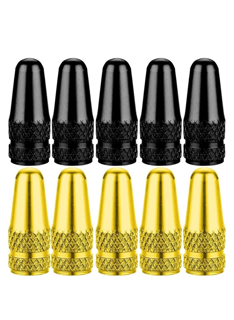 SYOSI Bike Valve Stem Caps Tire Valve Caps Presta Chrome Anodized Aluminum Use On Presta French Valves Dust Caps for MTB Road Racing Bicycle Rocket Style Motorcycles Airtight (10 Pack) - Image 1