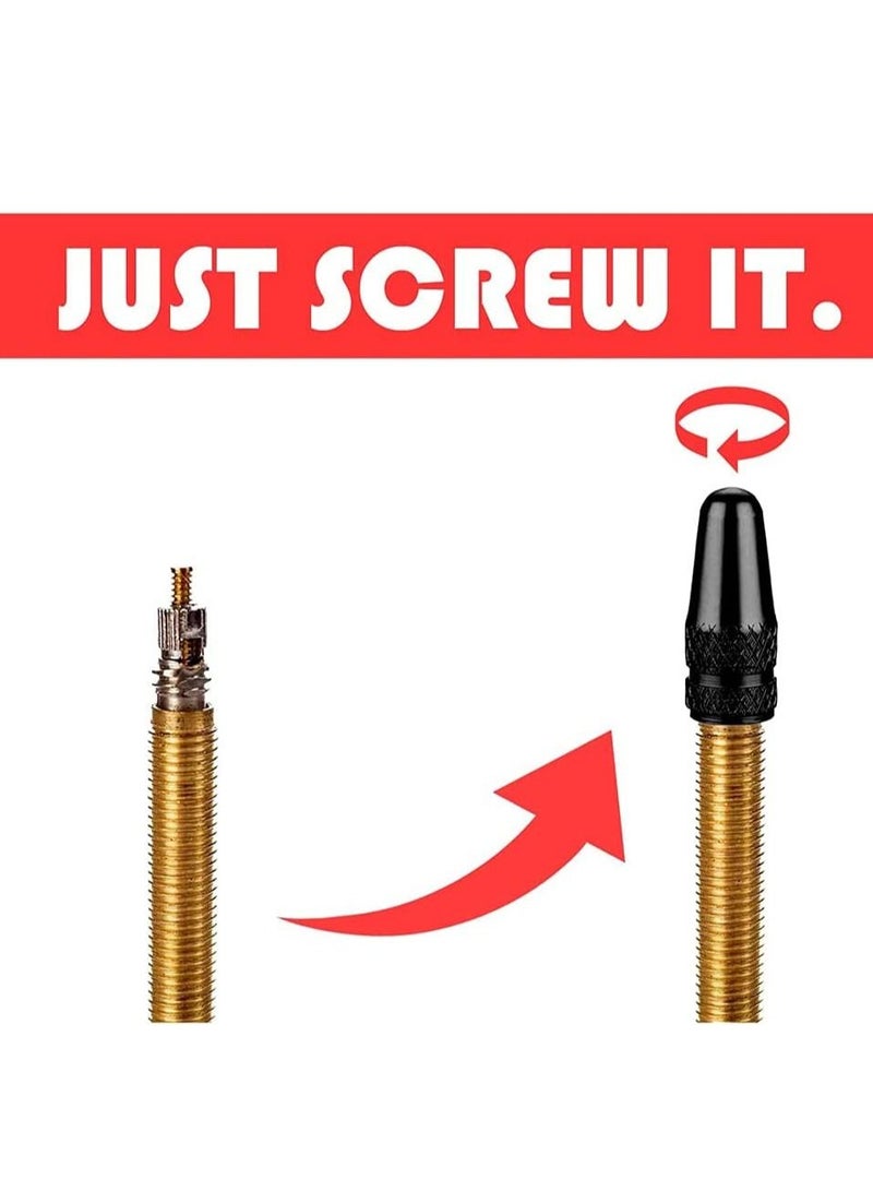 SYOSI Bike Valve Stem Caps Tire Valve Caps Presta Chrome Anodized Aluminum Use On Presta French Valves Dust Caps for MTB Road Racing Bicycle Rocket Style Motorcycles Airtight (10 Pack) - Image 2