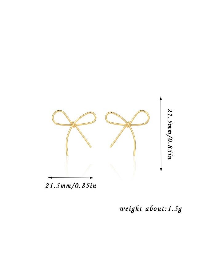 Generic - Women's Bowknot Earrings Lightweight Simple Butterfly Fashion Elegant Simple Line Ear Studs Earrings - Image 1