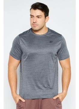 Reebok Men Sportswear Fit Round Neck Short Sleeve Training T Shirt, Grey  - Image 1