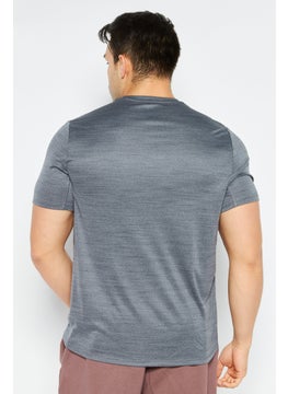 Reebok Men Sportswear Fit Round Neck Short Sleeve Training T Shirt, Grey  - Image 3