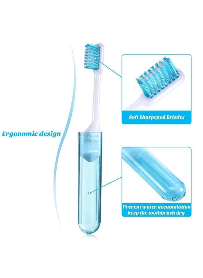 Generic - 4 Pcs Travel Folding Toothbrush, Soft Bristles Toothbrush Bulk, Good for Sensitive Teeth and Gums - Image 1