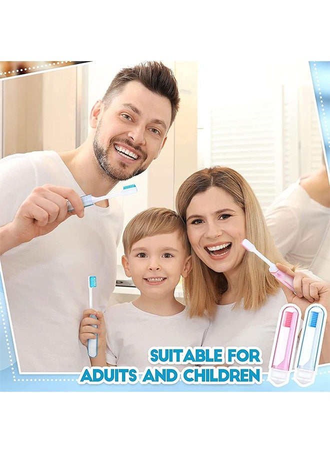 Generic - 4 Pcs Travel Folding Toothbrush, Soft Bristles Toothbrush Bulk, Good for Sensitive Teeth and Gums - Image 1