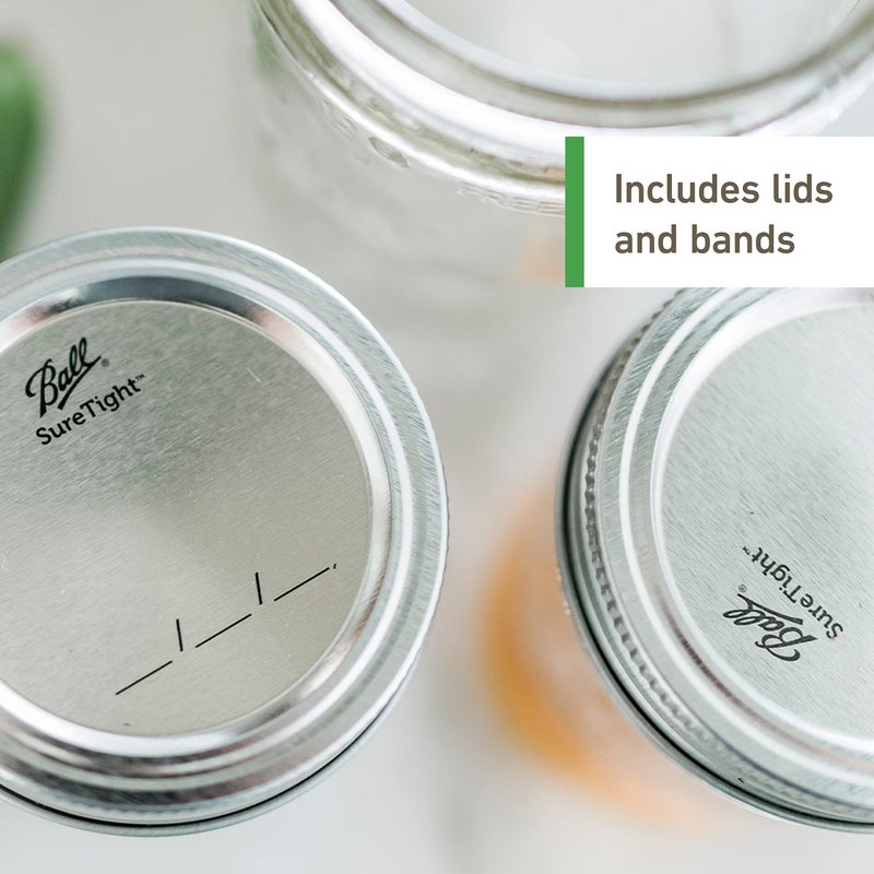Ball Wide Mouth Glass Mason Jars with Lids and Bands, Used for Canning, Pickling, Juice, Jam, Jelly, Quart Size 32 Ounce (Pack of 8) - Image 5