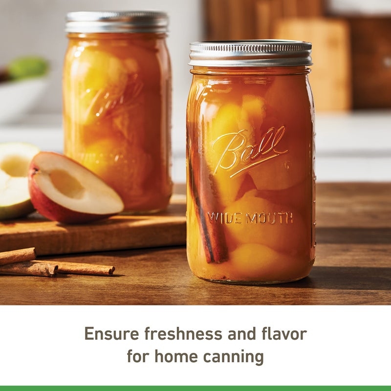 Ball Wide Mouth Glass Mason Jars with Lids and Bands, Used for Canning, Pickling, Juice, Jam, Jelly, Quart Size 32 Ounce (Pack of 8) - Image 2
