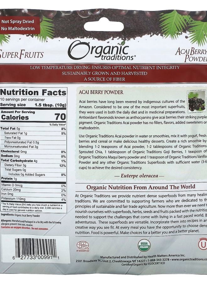 Organic Traditions مسحوق توت الأكاي 3.5 أونصة (100 جرام) - Image 2