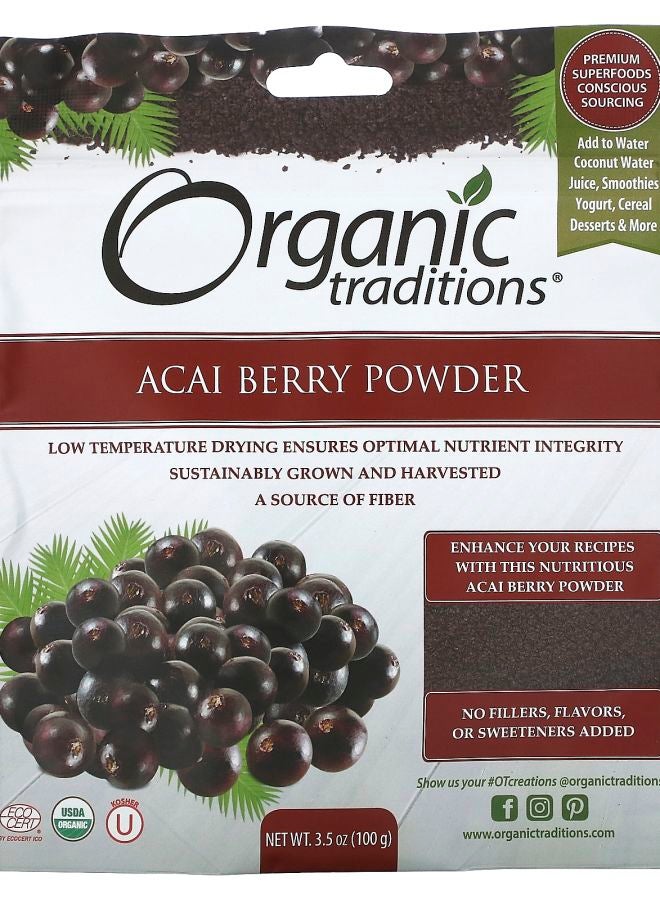 Organic Traditions مسحوق توت الأكاي 3.5 أونصة (100 جرام) - Image 1