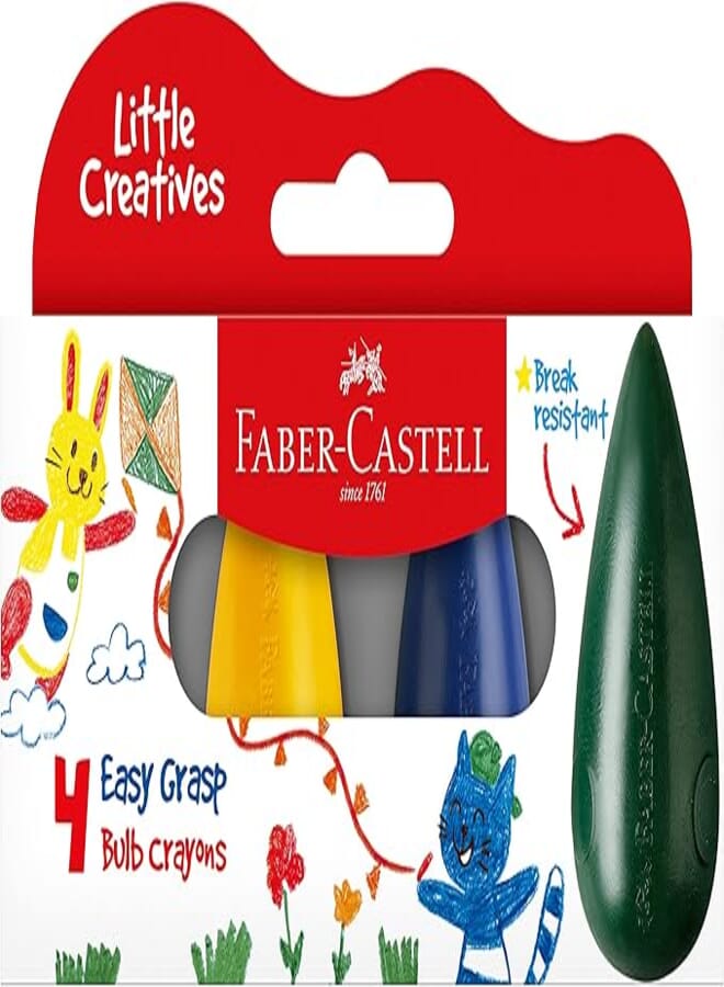 FABER-CASTELL Faber Castell Early Age Easy Grip Wax Crayons 4 Colors