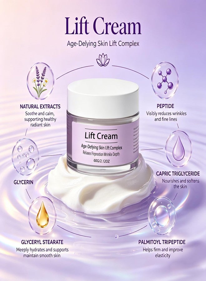 KINOWJI 2026 New Instant Face Lift Cream, Anti-Wrinkle Firming Lifting Cream for Women, Instant Tightening Sagging Skin, Reduce Fine Lines & Wrinkles, Natural Gentle for All Skin Types 60ML (1 - Image 3