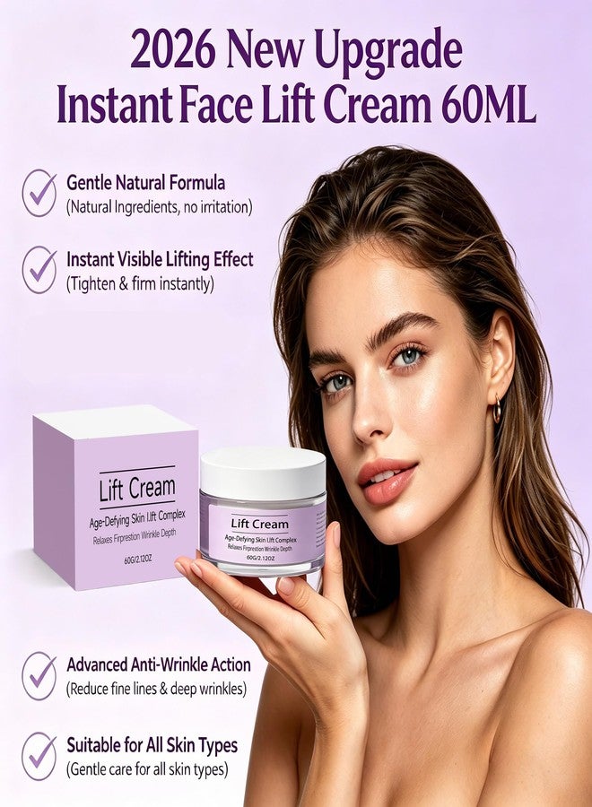 KINOWJI 2026 New Instant Face Lift Cream, Anti-Wrinkle Firming Lifting Cream for Women, Instant Tightening Sagging Skin, Reduce Fine Lines & Wrinkles, Natural Gentle for All Skin Types 60ML (1 - Image 2