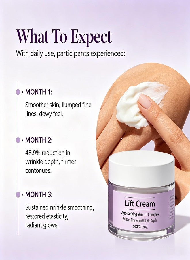 KINOWJI 2026 New Instant Face Lift Cream, Anti-Wrinkle Firming Lifting Cream for Women, Instant Tightening Sagging Skin, Reduce Fine Lines & Wrinkles, Natural Gentle for All Skin Types 60ML (1 - Image 5
