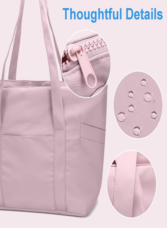 CTWWFS Tote Bag for Women, Travel Essentials Large Tote Bag with Zipper, Top Handle Handbag for Travel, Work (Pink) - Image 5