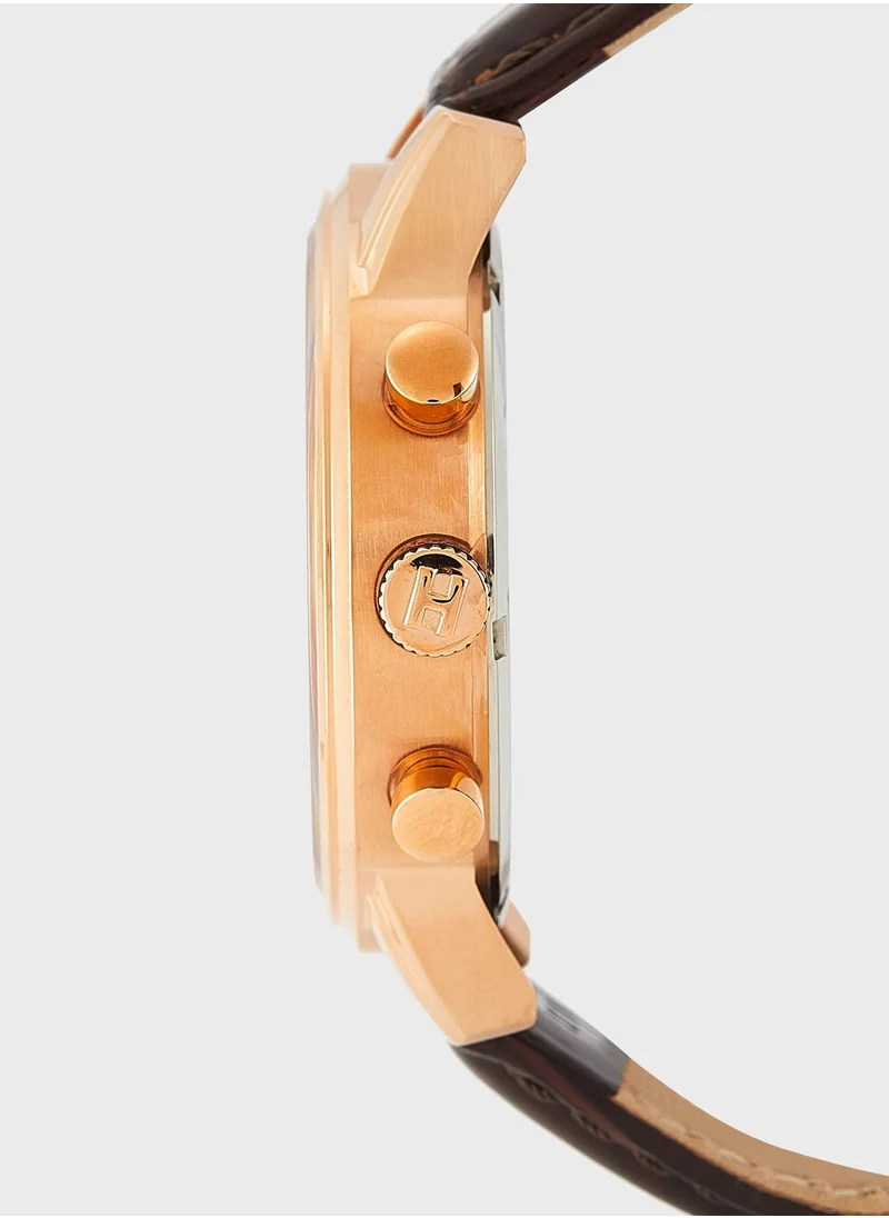 TOMMY HILFIGER Leather Strap Chronograph Watch