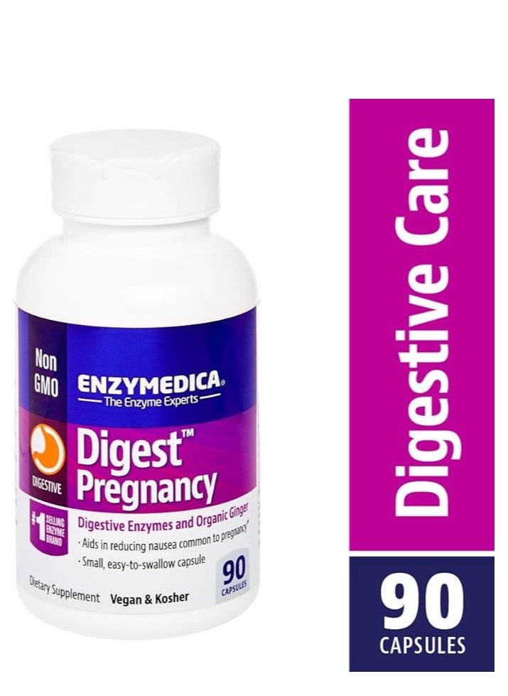 ENZYMEDICA - Digest Pregnancy Digestive Enzymes and Organic Ginger 90 Capsule - Image 1