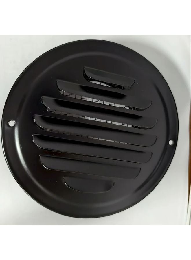 3 94 Inch Black Stainless Steel Round Vent Grille Wall Mounted Drainage Cover For Kitchen Bathroom Outdoor - Image 1