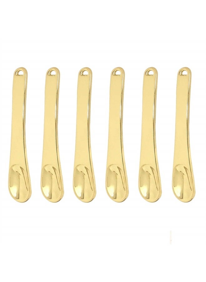 HONBAY 6PCS Mini Zinc Alloy Makeup Spatula Cosmetic Facial Cream Spoon Beauty Scoop for Mixing Makeup - Image 1