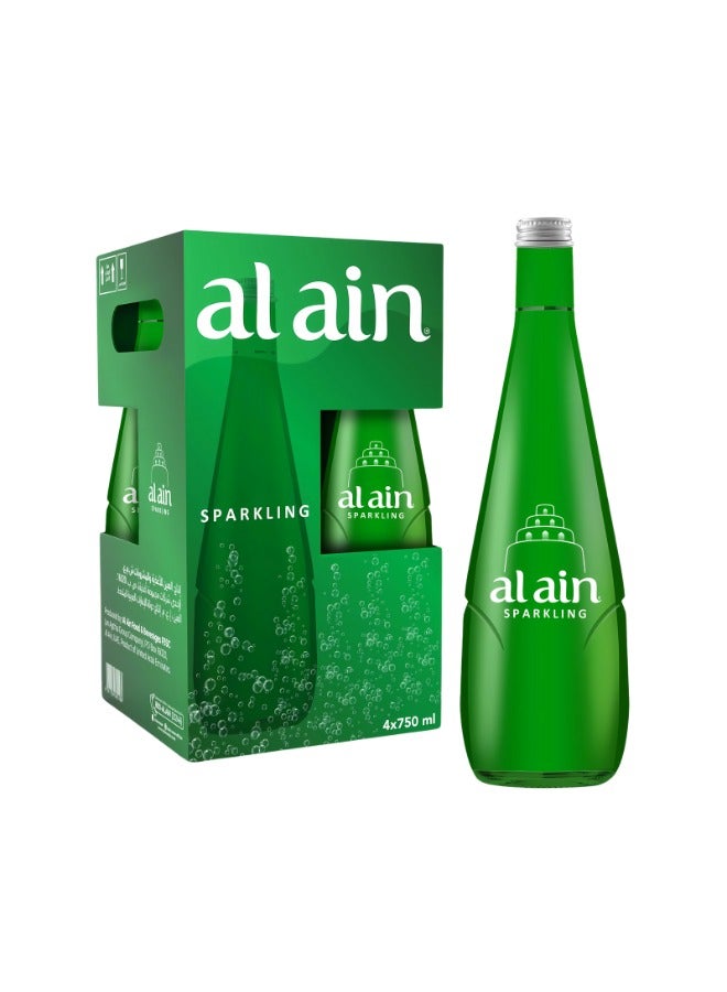 Al Ain Glass Bottled Sparkling Water 4 x 750ml - Image 1