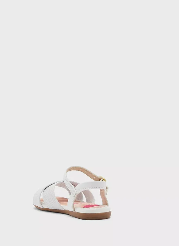 MOLEKINHA MOLEKINHA Sandals with Back strap For Infant Girls, White