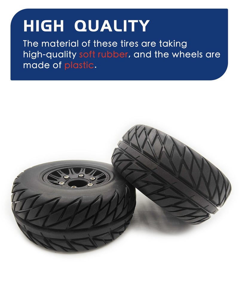 HOPLEX RC Short Course Truck Tires with Foam Inserts for 1/10 Scale Arrma Senton Tires Traxxas Slash Tires Axial Redcat Rc4wd Hex Detachable Replacement 17mm 14mm 12mm RC Wheels and Tires - Image 3