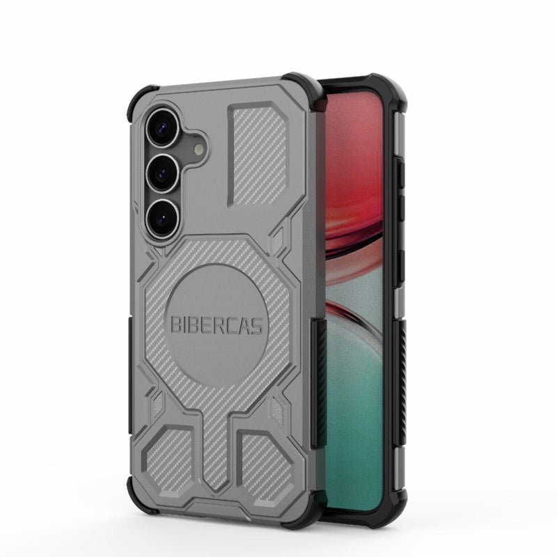 BIBERCAS For Samsung Galaxy S25 5G Real Color Series Magsafe Shockproof Phone Case(Gray) - Image 1