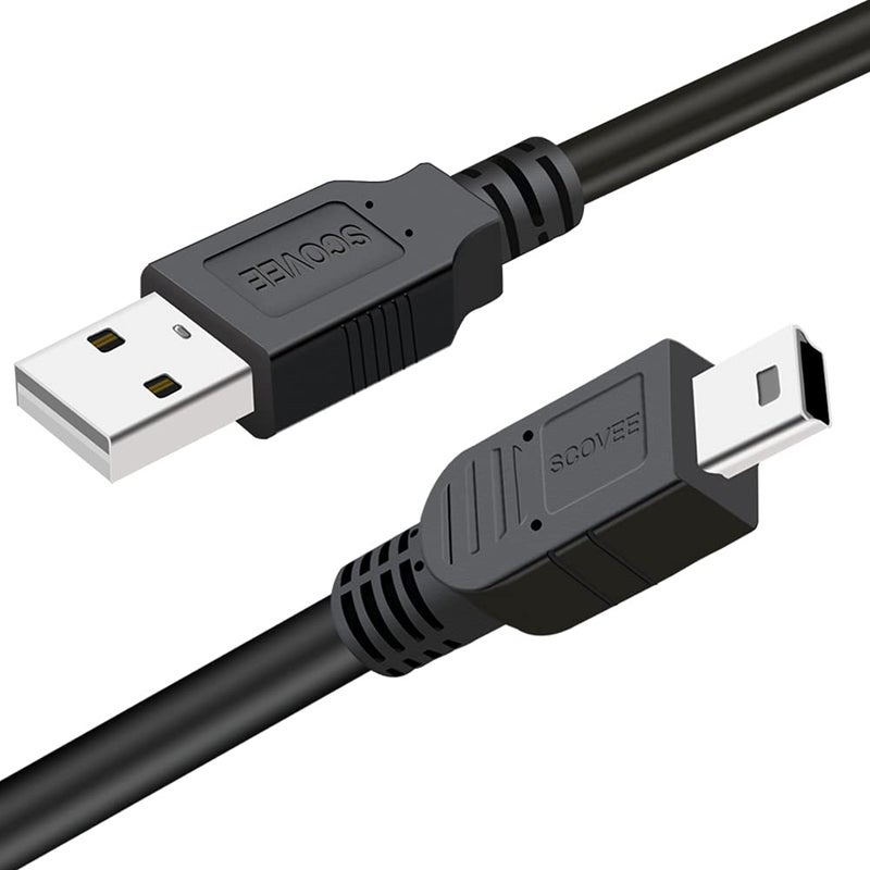 SCOVEE Camera USB Cable Cord for Canon Rebel/PowerShot/EOS/DSLR/ELPH Digital Cameras,Transfer Wire Data Cable for Canon Rebel Camcorder,Vixia PC Computer Interface Charger Replacement 6FT Mini B USB - Image 1
