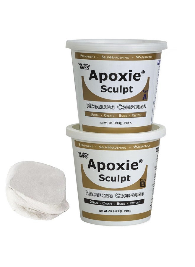 Aves Apoxie Sculpt - 2 Part Modeling Compound (A & B) - 4 Pound, White/Stone White - Image 1