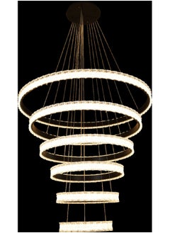 Hummer Modern chandelier with 3 silver rings, yellow lighting color, 350 watts  - Image 1