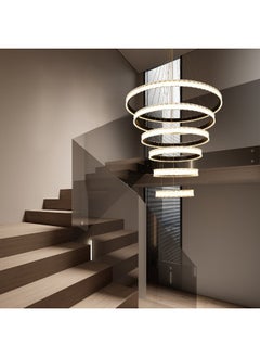 Hummer Modern chandelier with 3 silver rings, yellow lighting color, 350 watts  - Image 2