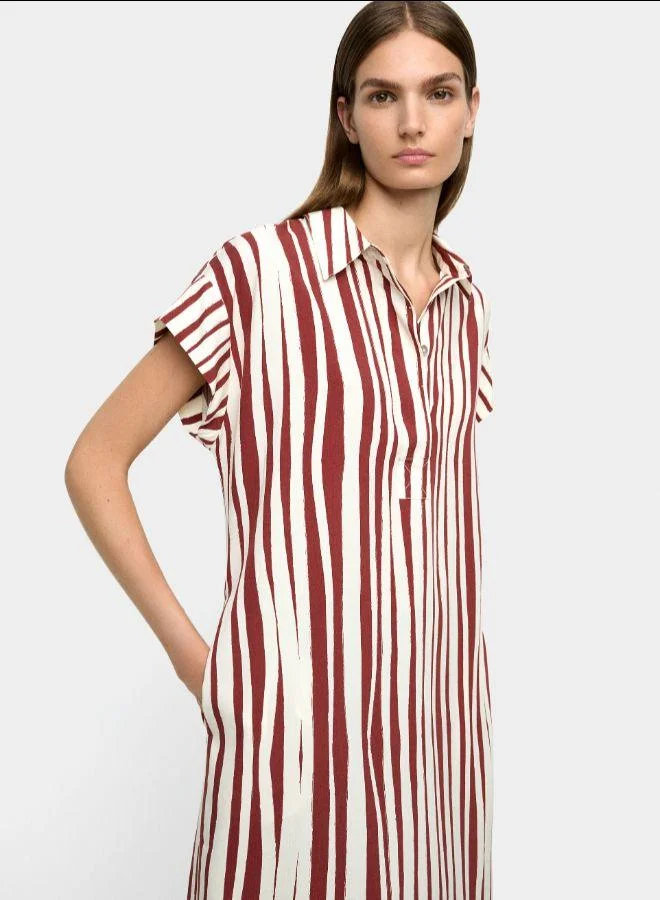 بارفوا فستان ماكسي محاك مع خطوط