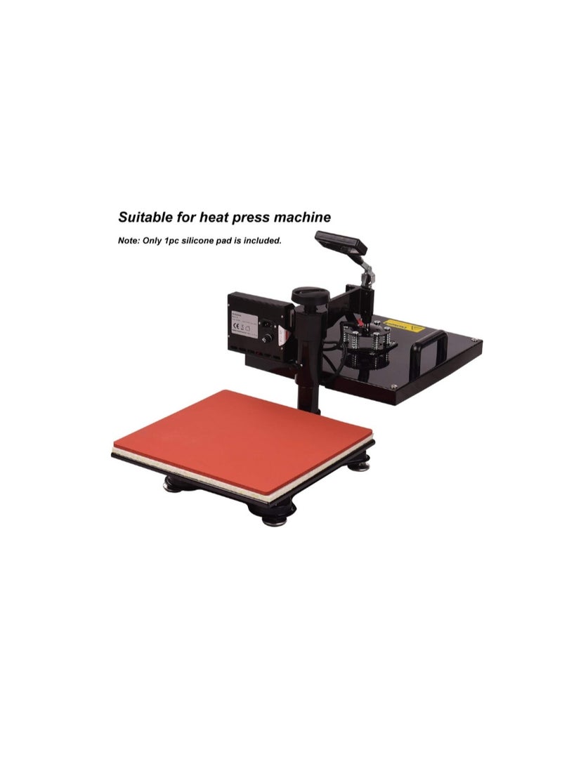 Kalon Red Silicone Rubber Sheet Heat Press Machine Crafting T-Shirts Heat Transfer Sublimation Silicone-rubber pad  38x38cm Heat Transfer Pressing Pad - Image 5