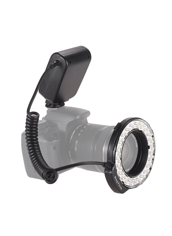 Generic - HD-130 Macro LED Ring Flash Light LCD Display 3000-15000K GN15 Power Control with 3 Flash Diffusers 8 Adapter Rings for Cameras - Image 1