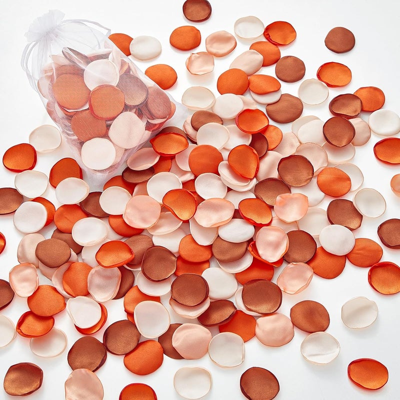 Serwalin 300Pcs Silk Rose Petals Artificial Flower Petals for Weddings Fake Rose Orange Petals Proposal for Wedding Basket Aisle Runner Bridal Shower (4 Color Mixes) - Image 1